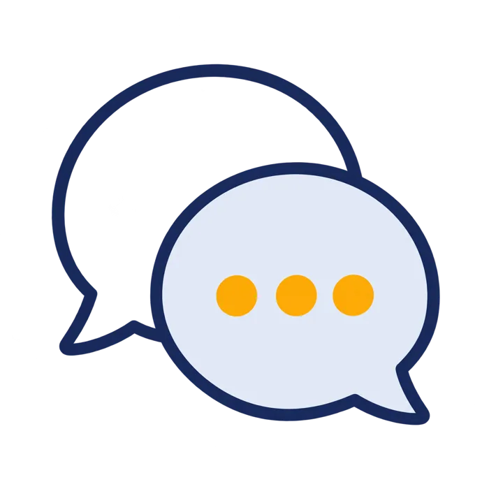 Illustration of two chat message bubbles
