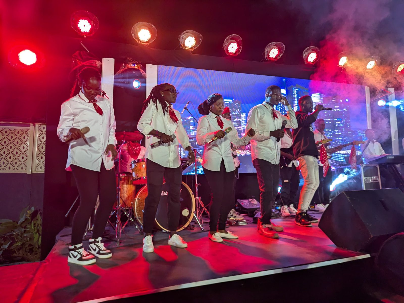 Singers and band on stage at the Chilladephia Chillout Concert 2025