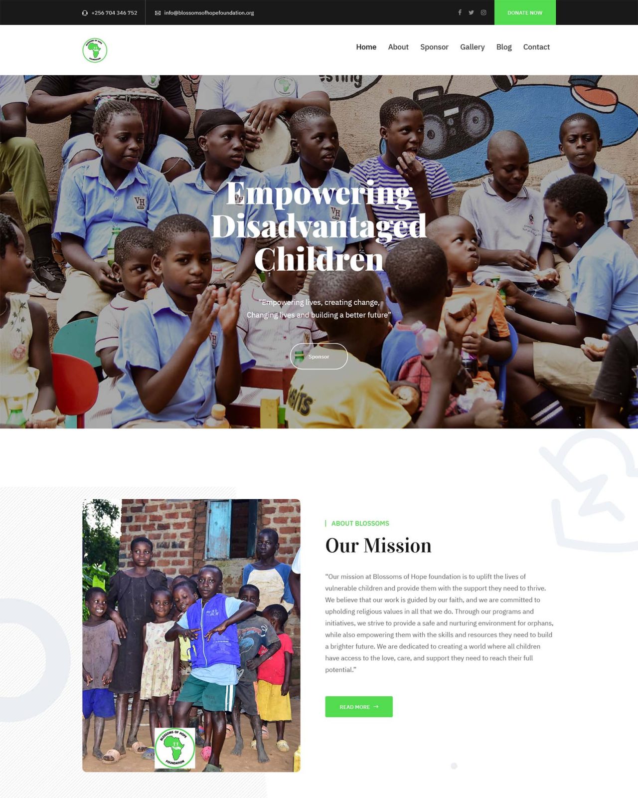 Blossoms of Hope Foundation website by Jotek
